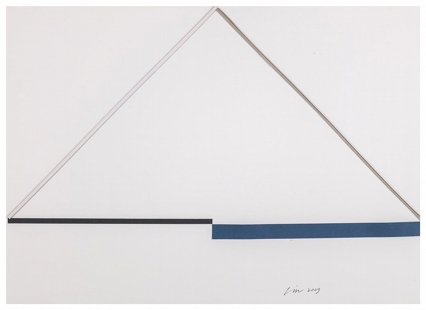 林壽宇《紙上作品》，複合媒材，39.5x55.5cm，2009。（尊彩藝術中心提供）