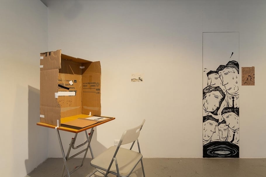 奕思畫廊開幕首展，Candy Bird的個展「到了，我們」（Arrived, Us）一隅。（奕思畫廊提供）