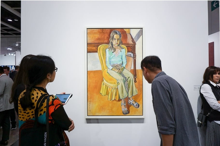 愛麗絲．尼爾（Alice Neel）1975年的《奧利維亞》（Olivia）一作，以170萬美元售出。（本刊資料室）