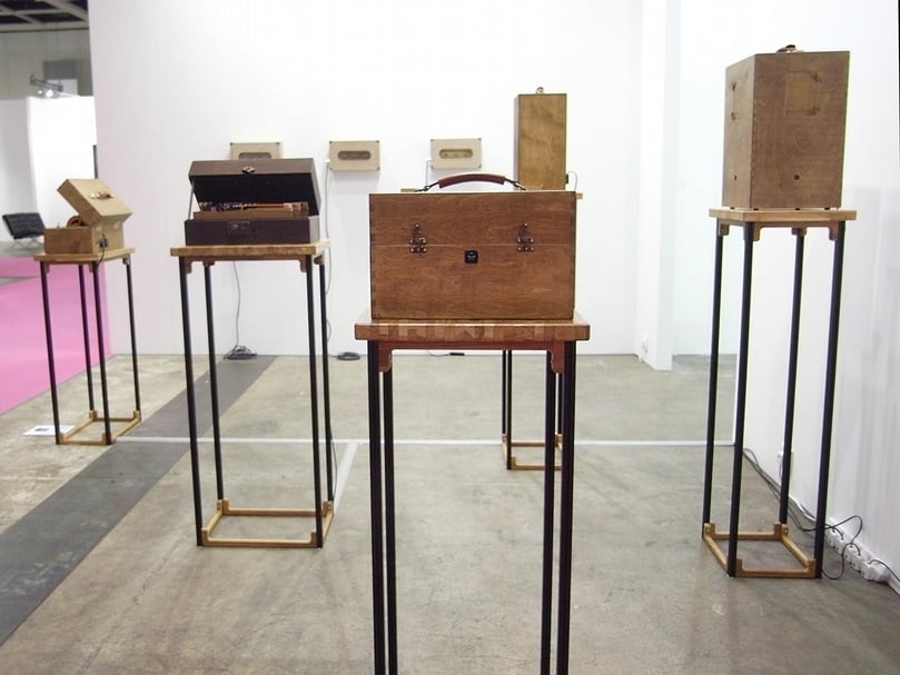 2014年，香港巴塞爾展會現場照。（就在藝術空間提供）