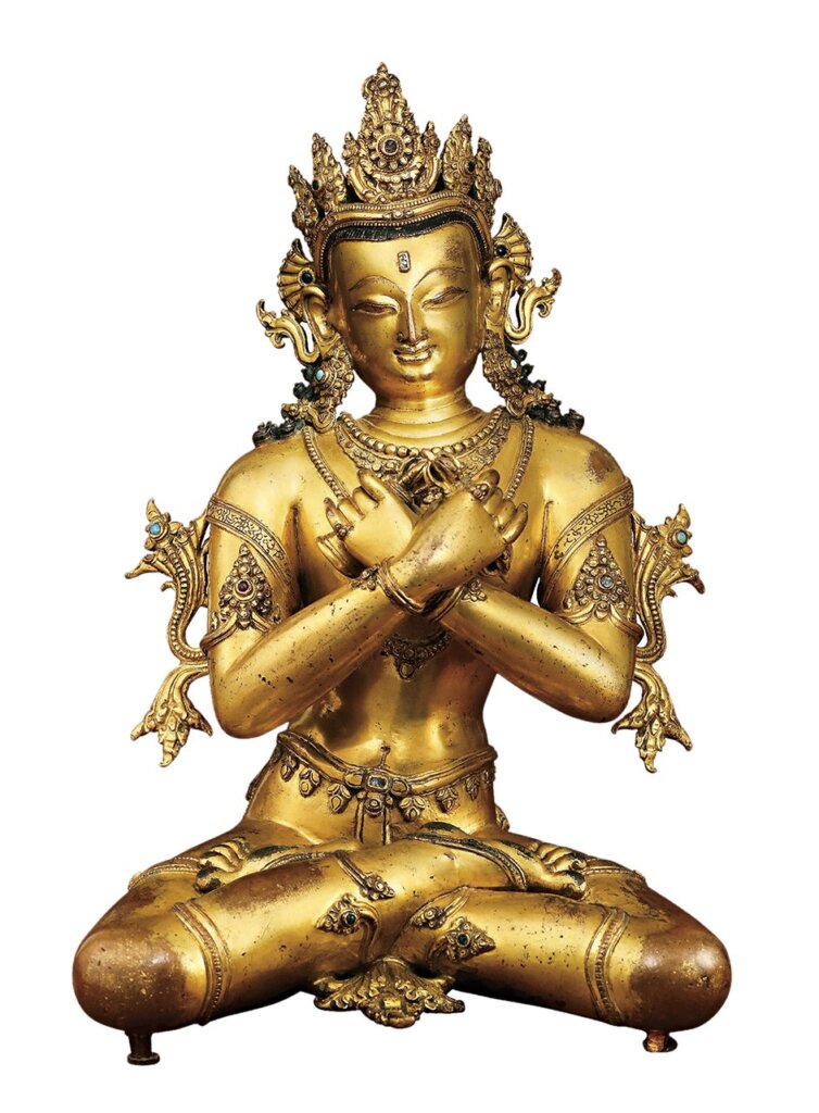 尼泊爾14世紀馬拉王朝早期〈銅鎏金嵌寶石大持金剛〉 北京保利．人民幣4485萬元