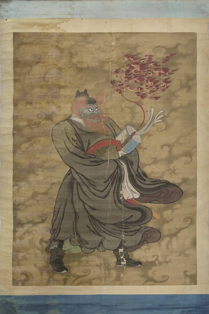 16世紀〈道教雷部辛天君畫像〉，畫心378.1×256.5公分。圖／波士頓美術館。