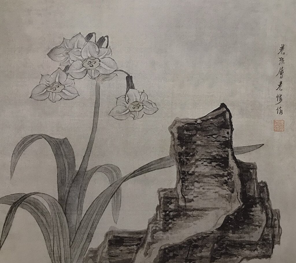 美國檀香山美術學院藏陳洪綬〈為豫和尚畫冊〉。