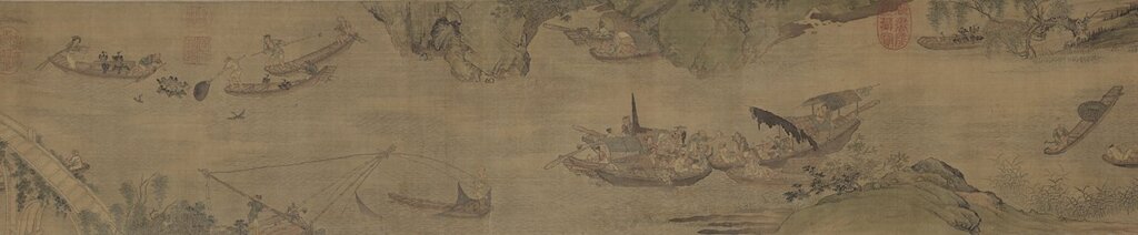 明周臣〈漁邨圖〉（局部），國立故宮博物院藏。