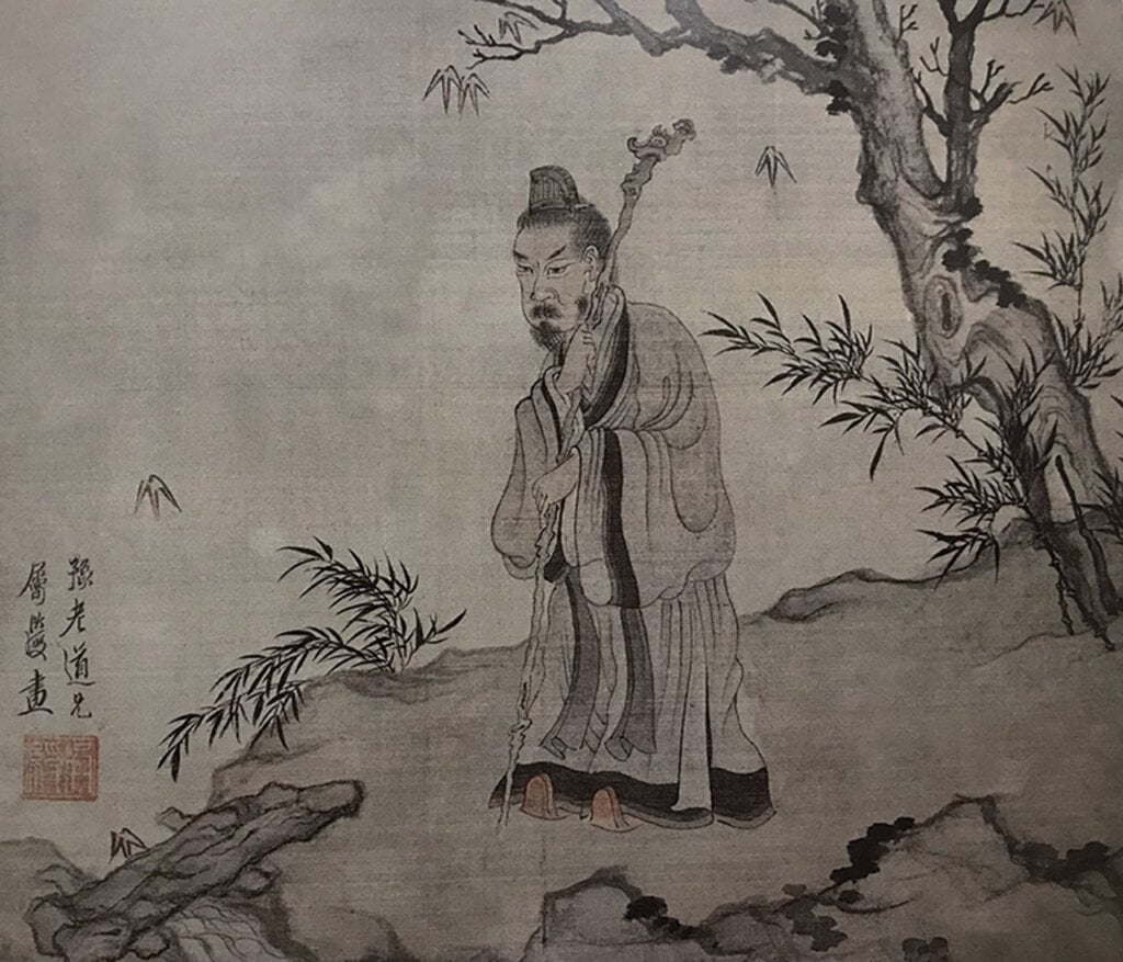 美國檀香山美術學院藏陳洪綬〈為豫和尚畫冊〉。