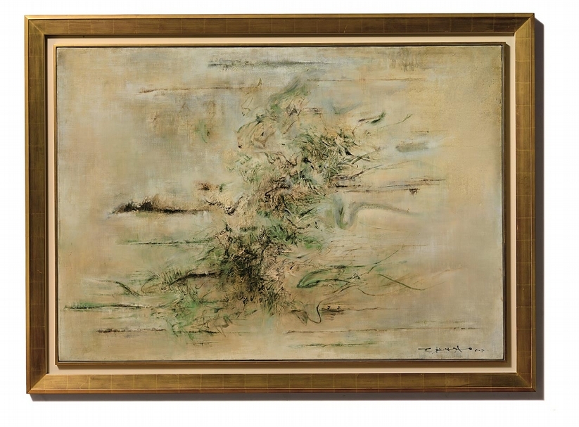 趙無極1958年的作品《無題》，由古根漢美術館送拍，拍賣收益歸於古根漢藝術基金。（© Sotheby's）
