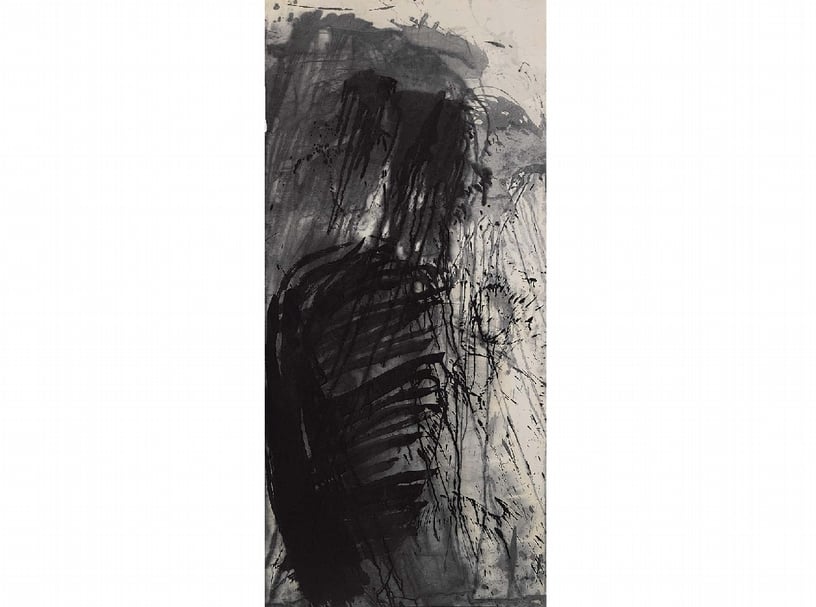 趙春翔《墨韻三》 水墨、紙本，218×90.5cm，1970-1980。（本刊資料室）
