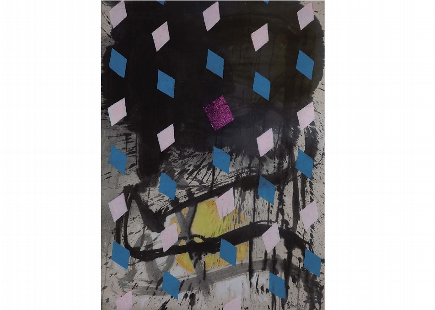 趙春翔《月光 》紙、水墨、壓克力彩、畫布，180×131cm，1983-1986。（本刊資料室）