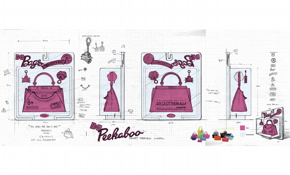 Michael Lau為Peekaboo所繪製的手稿。（© FENDI TAIWAN）