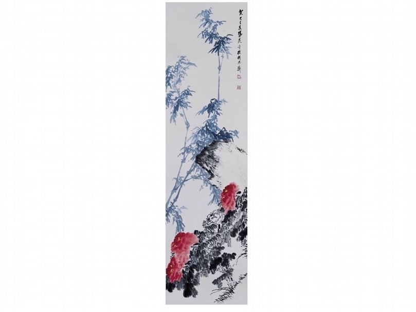 吳平《四季花卉屏》之一。（本刊資料室）