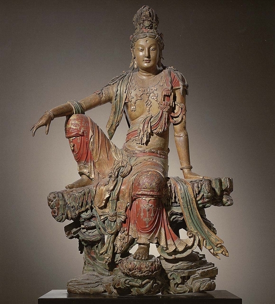 金或元〈水月觀音像〉。（圖／Colin Mackenzie and Ling-en Lu eds., Masterworks of Chinese art: the Nelson-Atkins Museum of Art, Kansas city: Nelson-Atkins Museum of Art, 2011. p.81。）