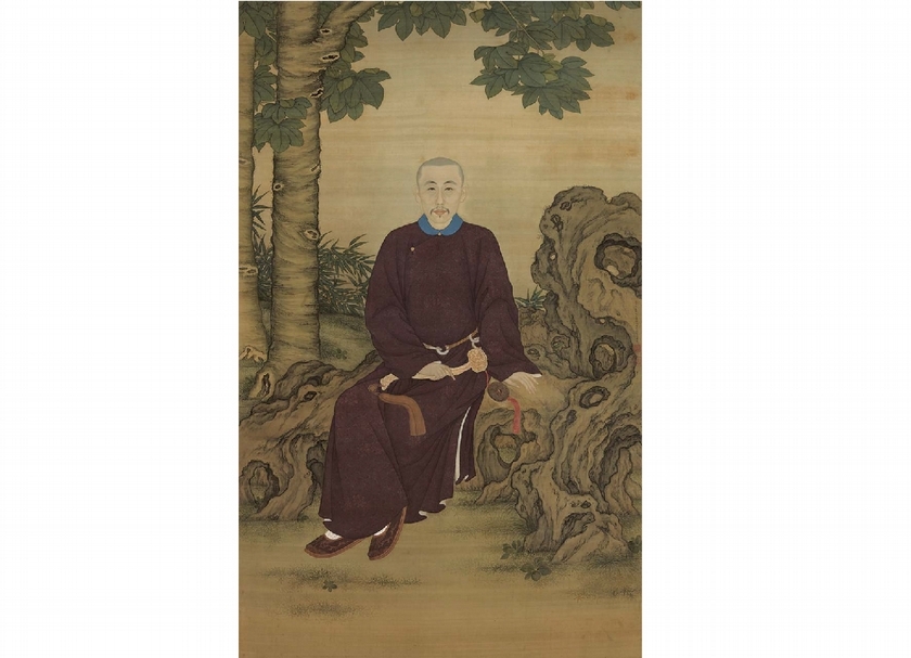 1729 莽鵠立〈果親王像〉，果親王墓葬出土。（圖／Colin Mackenzie and Ling-en Lu eds., Masterworks of Chinese art: the Nelson-Atkins Museum of Art, Kansas city: Nelson-Atkins Museum of Art, 2011. p.19）。