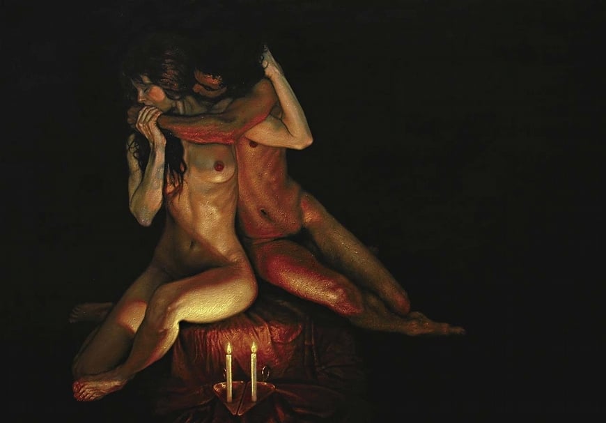 Carlo Alberto Palumbo《Devour》木板油畫， 88.5×62cm，2014。（台北新藝術博覽會提供）