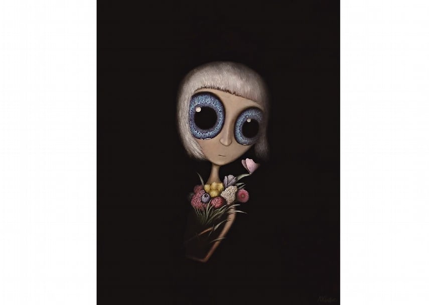 August Vilella《Alice》油畫，81×100cm，2017。（台北新藝術博覽會提供）