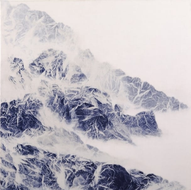 吳季璁《氰山集之五十九》,60x60cm,氰版、宣紙、壓克力膠。(絕版影像館提供)