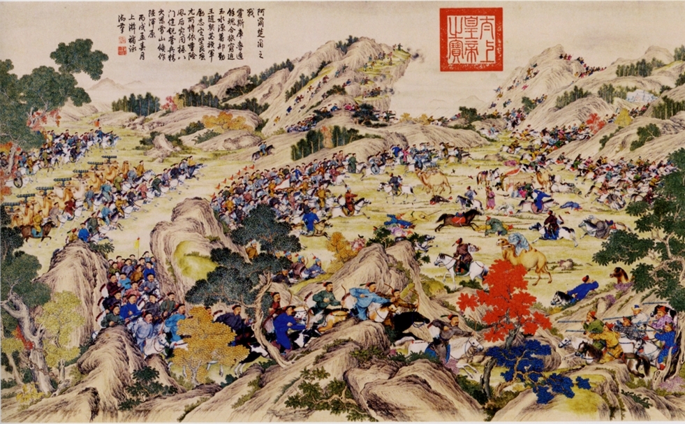 王致誠《阿爾楚爾之戰》。（©維基百科）