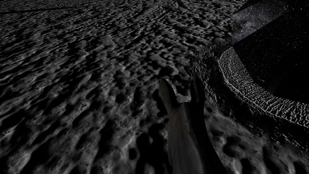 《登月》作品,於月球騎驢篇章一景。(黃心健提供)