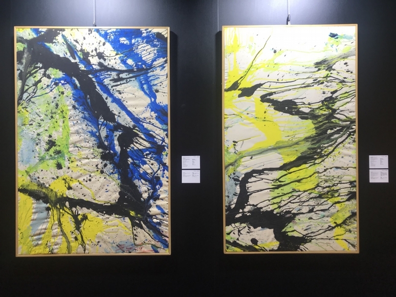 華藝國際（香港）台北預展精彩呈現嶋本昭三的作品。（攝影／楊椀茹）