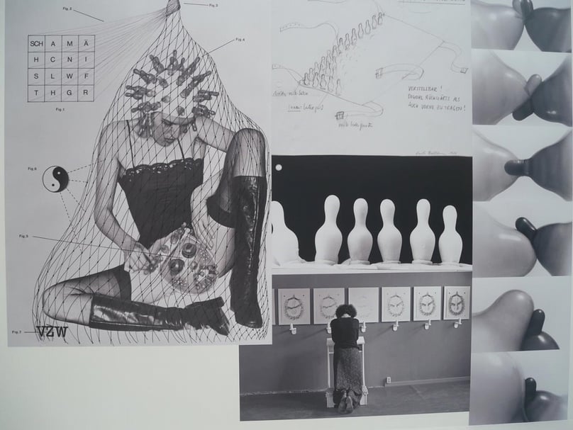 奧地利藝術家雷納特．波特曼（Renate Bertlmann）作品展覽現場。（本刊資料室）