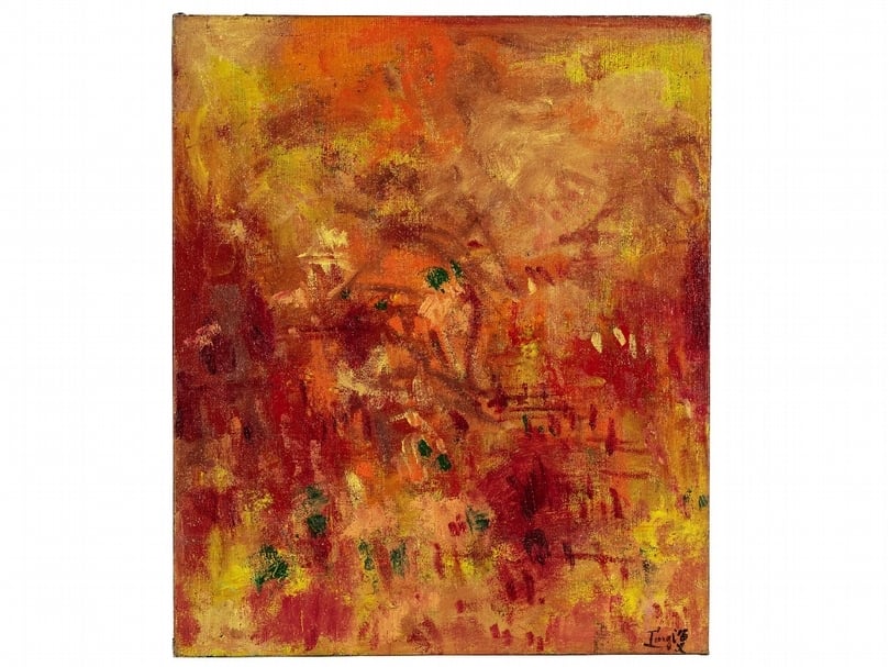 曾海文 《盛夏山景》 油彩畫布，55 x 46 公分，約1975 年作，估價：400,000-600,000 港元。（香港邦瀚斯提供）