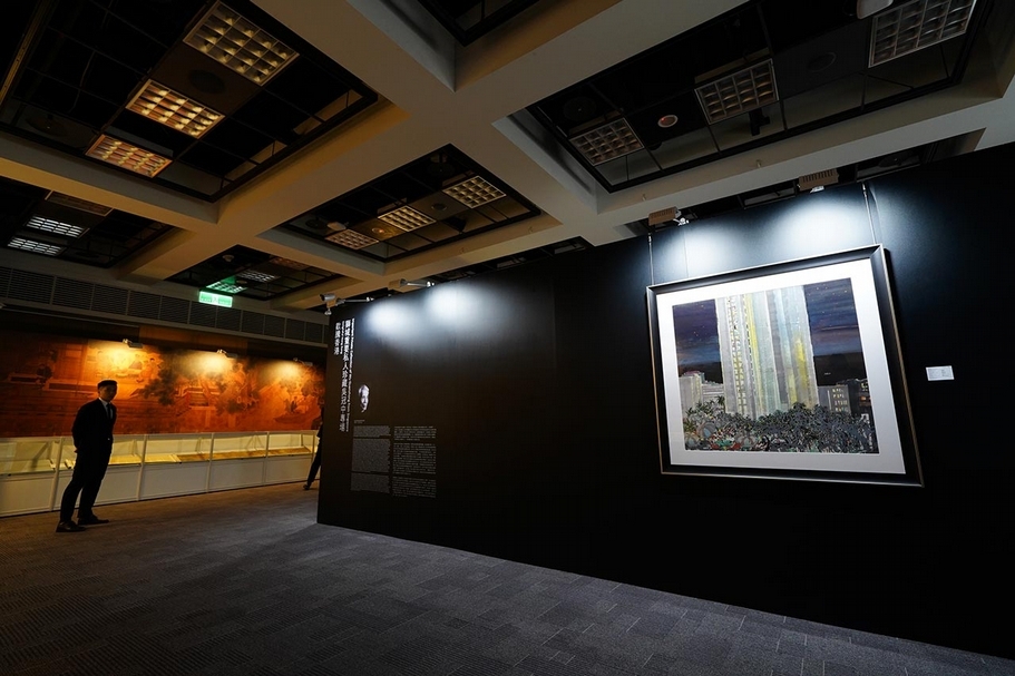 華藝國際（香港）台北預展「翻騰香港——獅城重要私人珍藏吳冠中專場」展覽現場。（攝影／楊椀茹）
