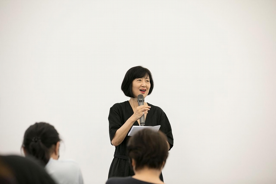 CIT19開幕式邀請主辦單位台北市立美術館館長林平致詞。（攝影／郭景捷，立方計劃空間提供）