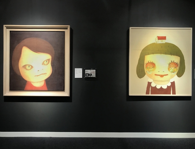 奈良美智的《Sleepless Night（Cat）》（圖左）以3492萬5千港元成交價打破個人拍賣紀錄。（本刊資料室）
