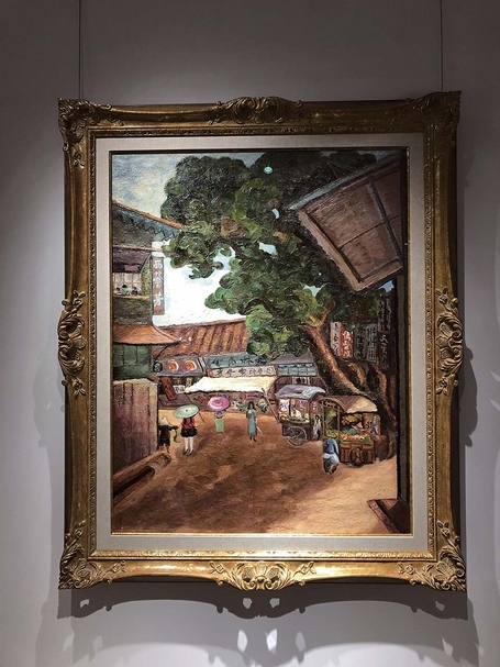 X夫婦購藏的陳澄波作品。(攝影/朱貽安)