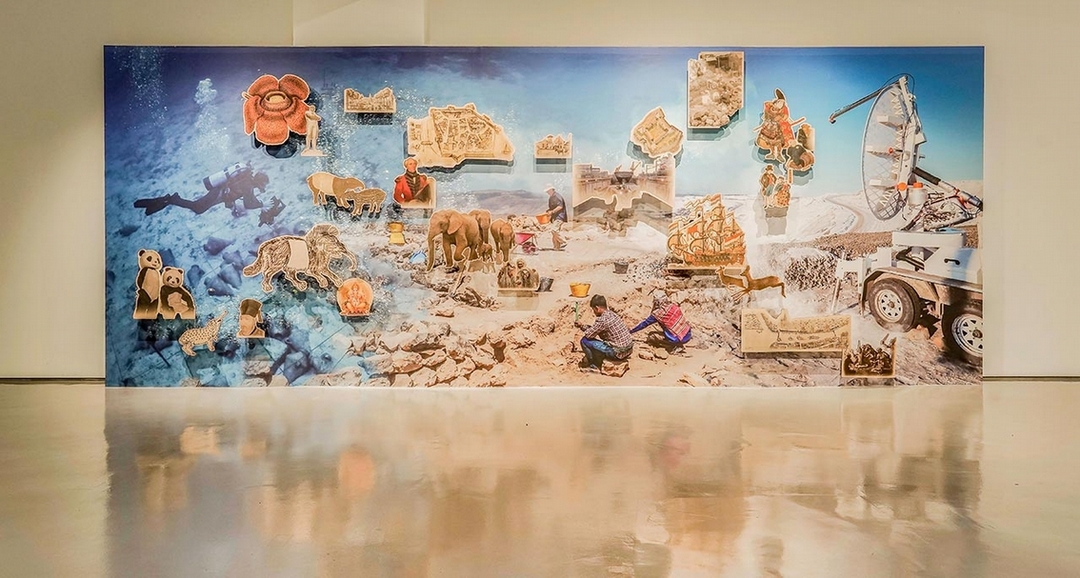 「熊貓、鹿、馬來貘與東印度公司——許家維個展」展覽現場。（攝影／黃宏錡，北師美術館提供）