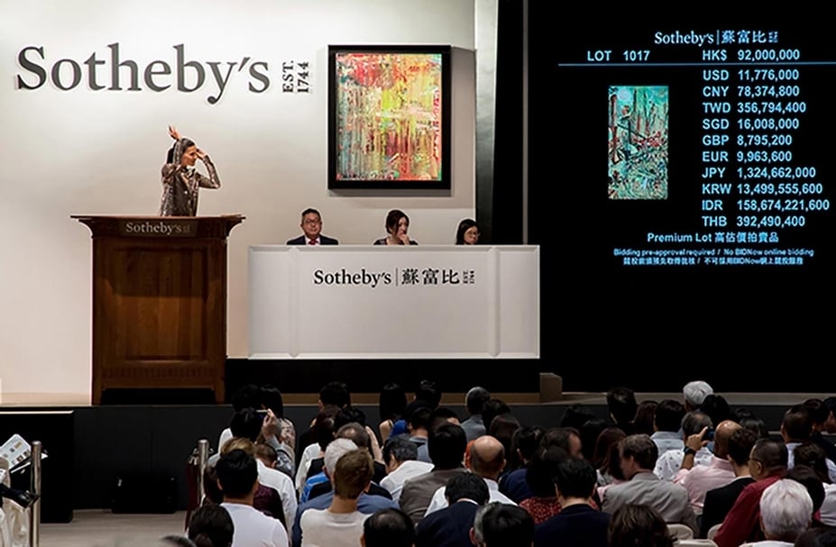 蘇富比（Sotheby’s）拍賣現場。（本刊資料室）