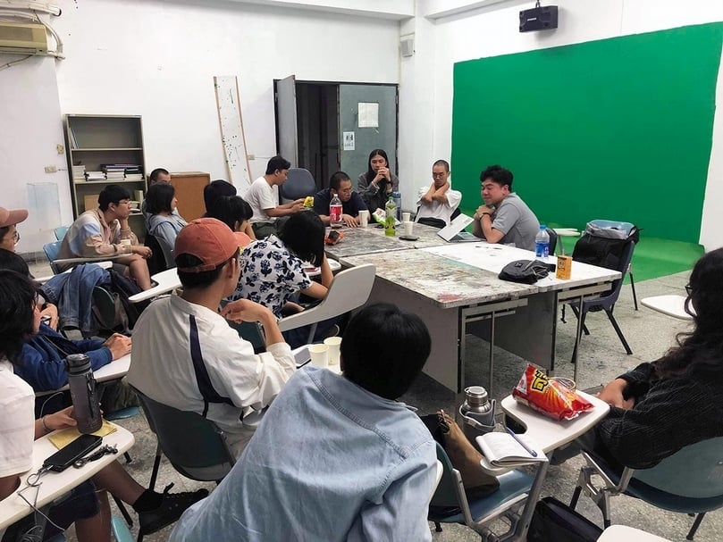 「年輕藝術家的實質需求」討論會於國立台北藝術大學美術系活動現場。(林裕軒提供)