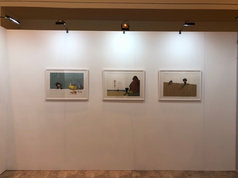 《小米有個小袋子》展出作品圖。孫心瑜老師利用繪圖板在電腦上繪製而成,再輸出成大型圖檔。