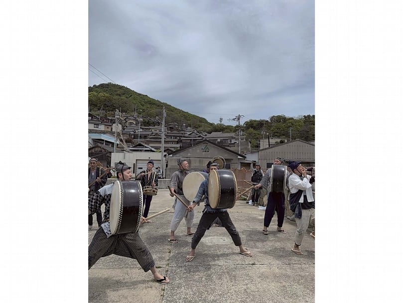 男木島漁民將祭典現場作為藝術祭現場藝術。（攝影／賴志婷）