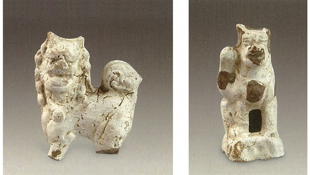 (左)獅俑(IIT57G2:22)、(右)獅俑(IIT57G2:136)。(郝紅星、陳萍提供)