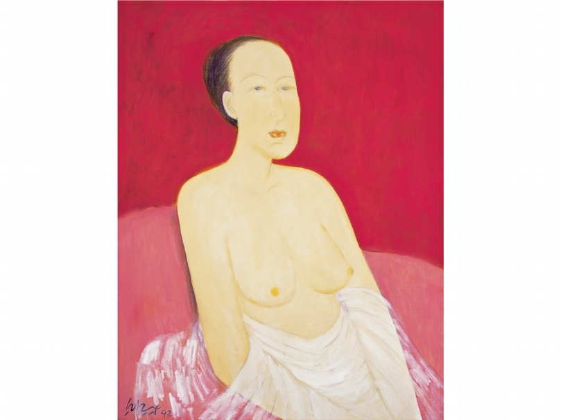 邱亞才《裸女》，油彩、畫布，116.5x91cm，1990。（宜蘭美術館提供）