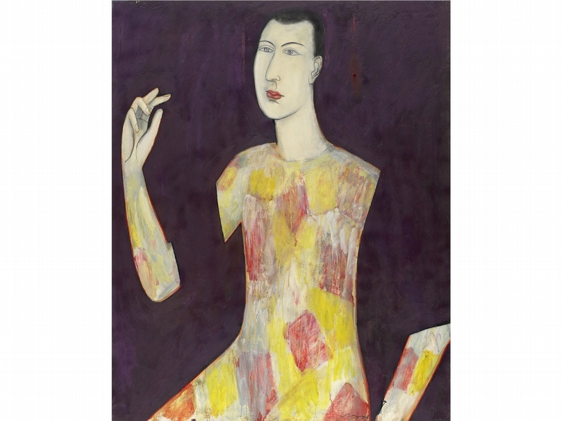 邱亞才《愛與恨》，油彩、畫布，162x130cm，1996。（宜蘭美術館提供）