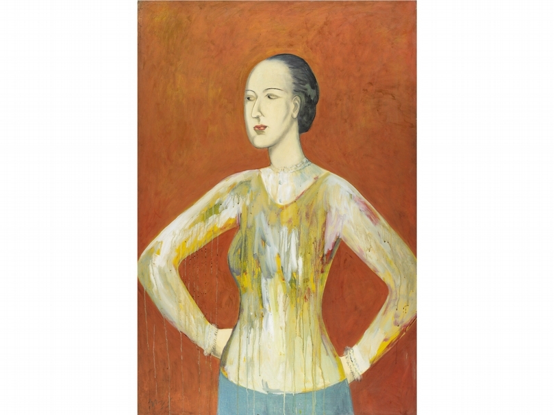 邱亞才《嬌》，油彩、畫布，194x130cm，1996。（宜蘭美術館提供）