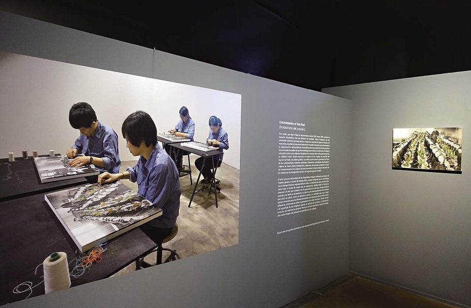 2019西班牙國際攝影暨視覺藝術節（PHotoESPAÑA）藝術家侯怡亭個展「編織身分」現場。（侯怡亭提供）