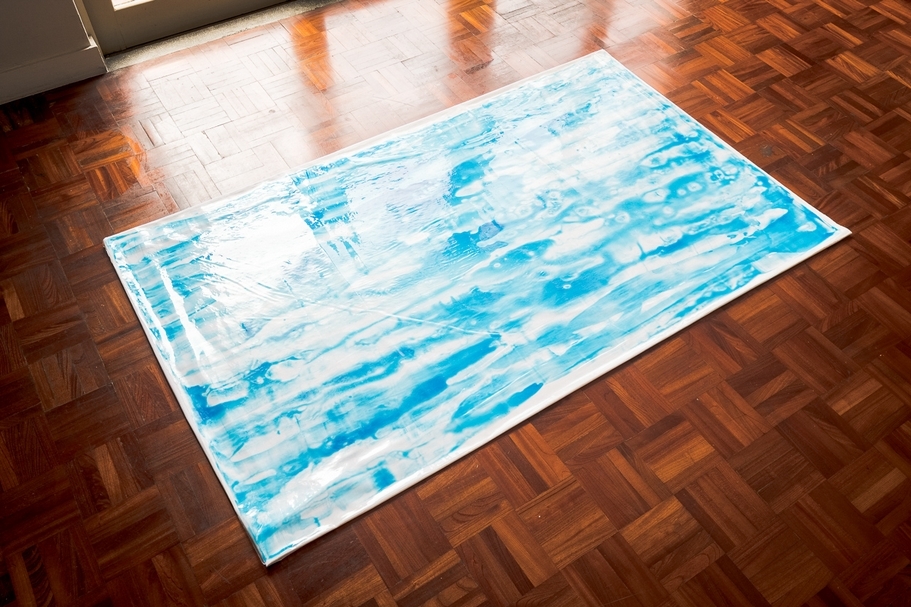 黃冠鈞《AU007_2 in 2019》,壓克力顏料,100x165cm,2019。(攝影/朱祈安,槩藝術提供)