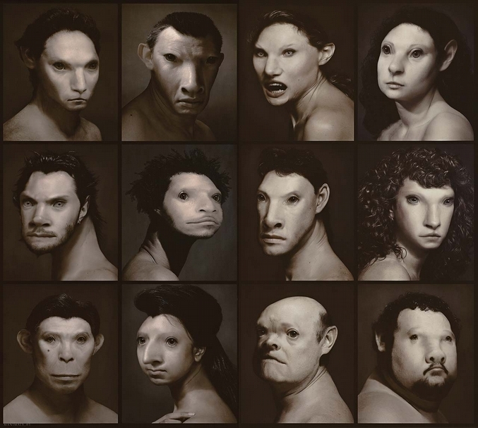 李小鏡《十二生肖》，複合媒材，182.5×203cm，1993，本作為國立台灣美術館典藏，現正於國美館「影像焦慮」特展中展出。（國立台灣美術館提供）