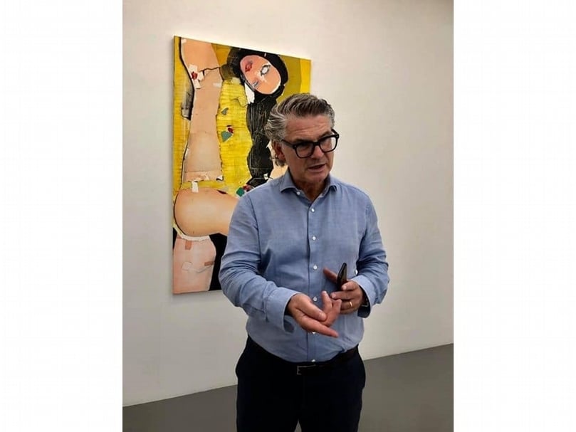 瑞士Mai 36 畫廊負責人維克多．吉士樂（Victor Gisler）。他看好亞洲市場發展，但不諱言指出香港和中國政治情勢將成隱憂。（簡秀枝提供）