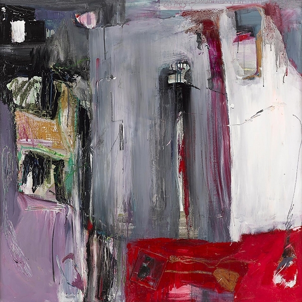薛保瑕《物象 (1) 》，油彩、畫布，120x120 cm，1985。（國立台灣美術館提供）