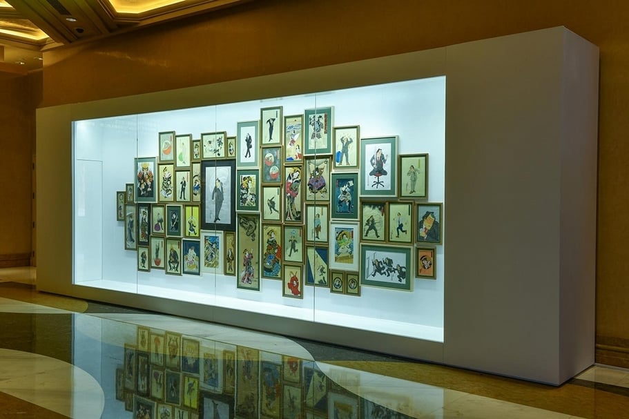 「浮世繪調原畫展」作品以浮世繪形式反映生活百態和諷刺時事。（藝文薈澳提供）