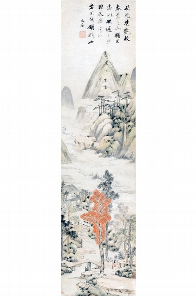 潘恭壽《秋光清艷圖》，紙本設色，186.0x47.5cm。（大觀藝術空間提供）