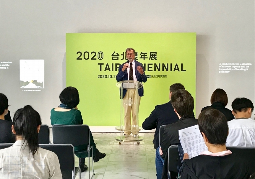 2020年台北雙年展策展人布魯諾．拉圖（Bruno Latour）。（攝影／王萱）