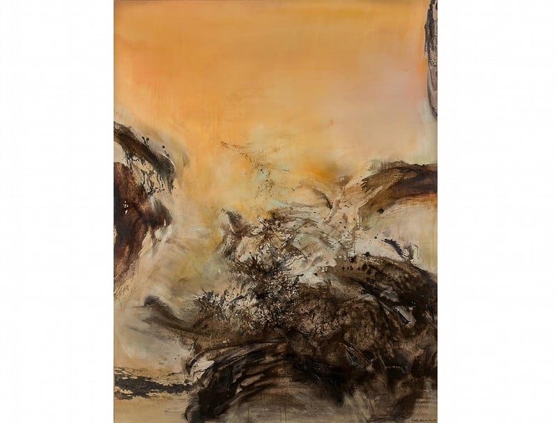 趙無極《28.04.75》,油彩、畫布,115.5×89 cm,1975。(保利香港提供)