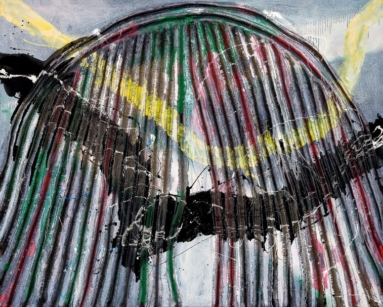 前川強《無題 141261》，麻布、油彩、畫布，182.5×227.3 cm，1993-2014。（保利香港提供）