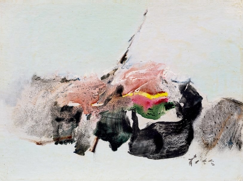 莊喆《無題》，壓克力、畫布板裱於木板，45.2×60.5 cm。（保利香港提供）
