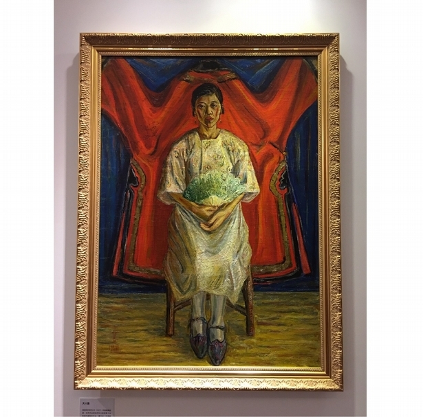 陳植棋《夫人像》， 畫布、油彩， 64.5×91 cm，1927，家族收藏。（資料來源／中央研究院台灣史研究所檔案館）