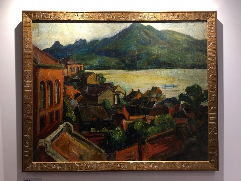 陳植棋《淡水風景》， 畫布、油彩，90.5×72.5 cm，1925-1930，家族收藏。（資料來源／中央研究院台灣史研究所檔案館）